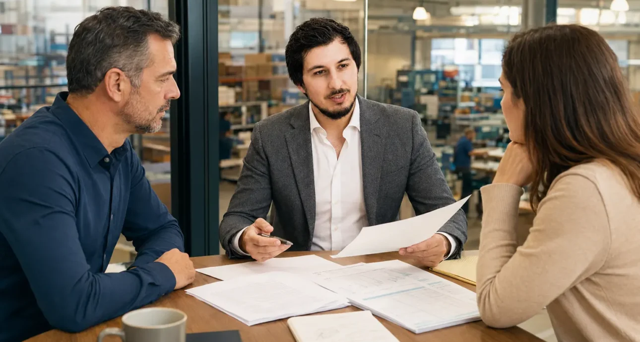 Yavuz Usaklioglu advising a business owner and HR manager on an employment demand